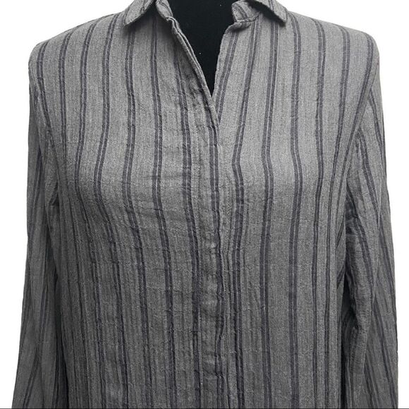 Anthropologie Cloth & Stone Grey Striped Tunic - Picture 4 of 9